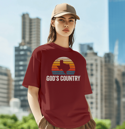 "God's Country" Texas Sunset Graphic Tee image 2