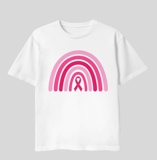 Breast Cancer Awareness Rainbow T-Shirt image 2