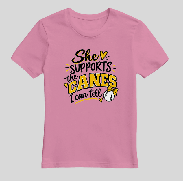 "She Supports the Canes" Youth Graphic Tee