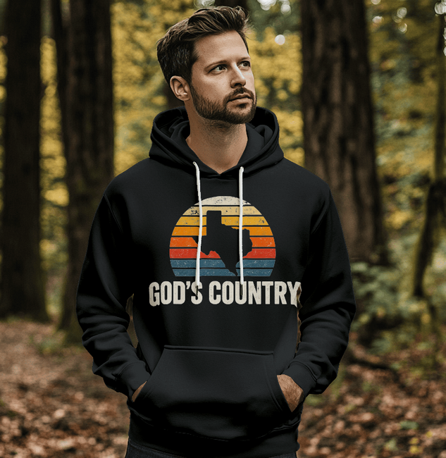 "God's Country" Texas Sunset Pullover Hoodie