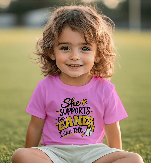 "She Supports the Canes" Toddler Graphic Tee