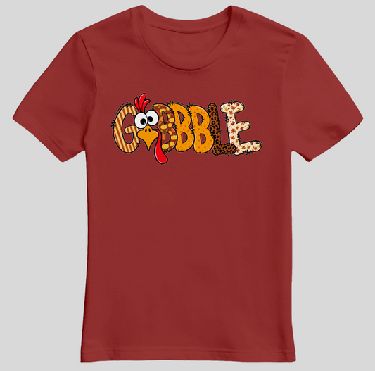 "Gobble" Festive Turkey Graphic Tee image 2